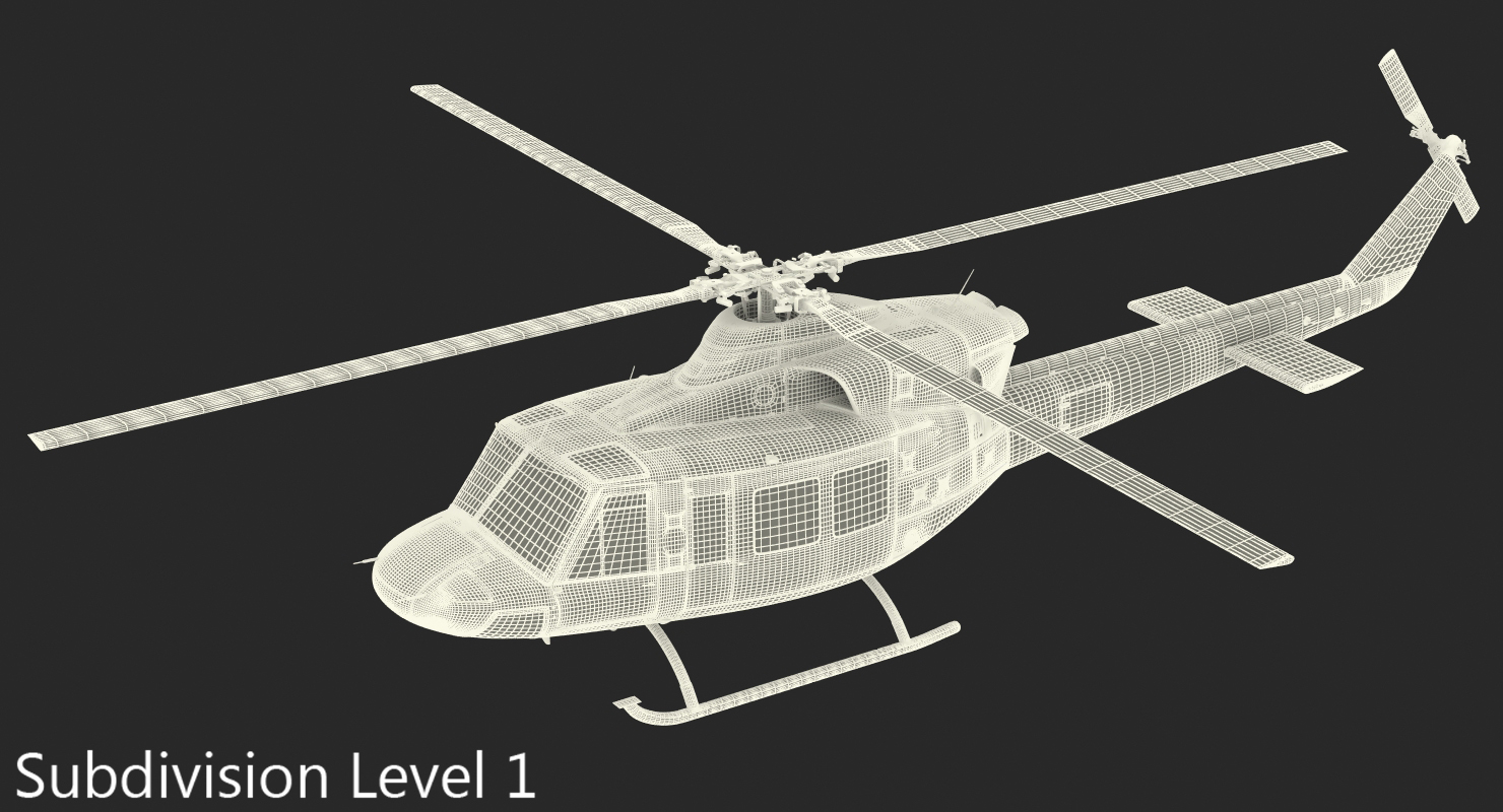 3D model Bell 412 Fire Department Helicopter