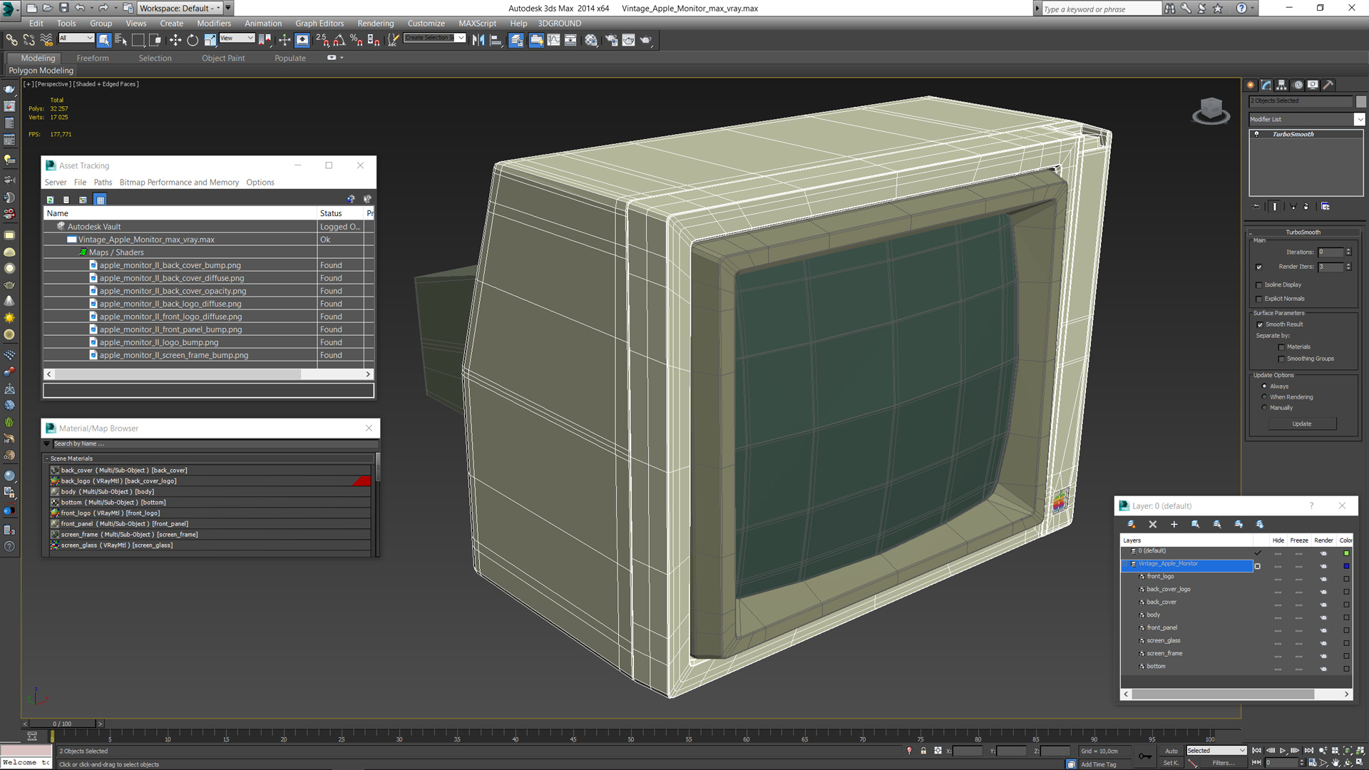 3D Vintage Apple Monitor