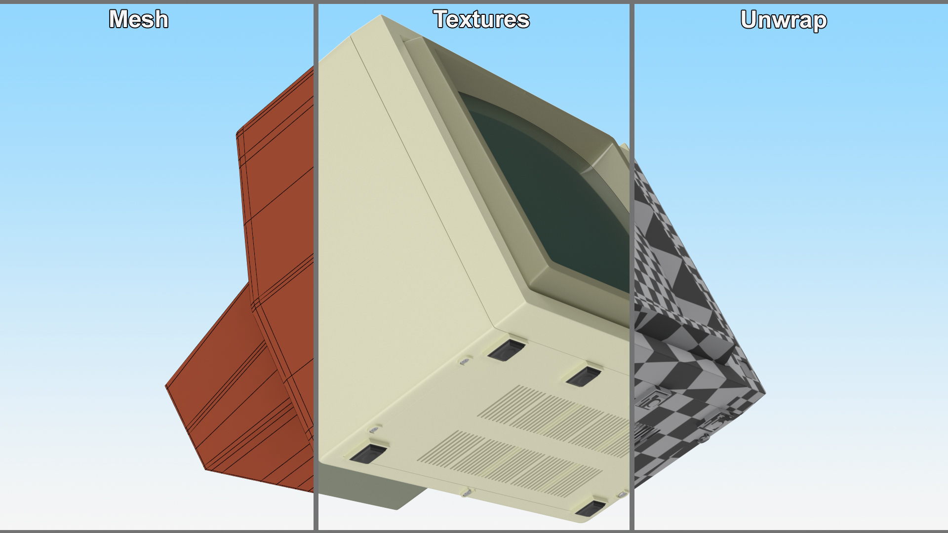 3D Vintage Apple Monitor