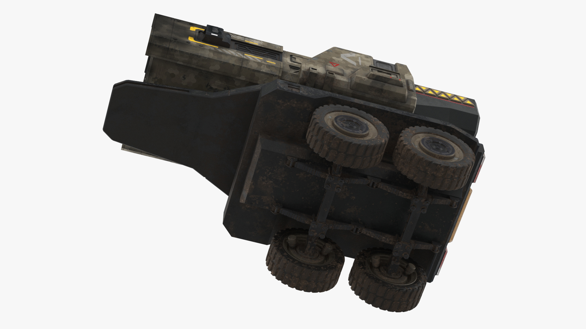 3D Sci Fi Military Transport Vehicle Dirty Rigged