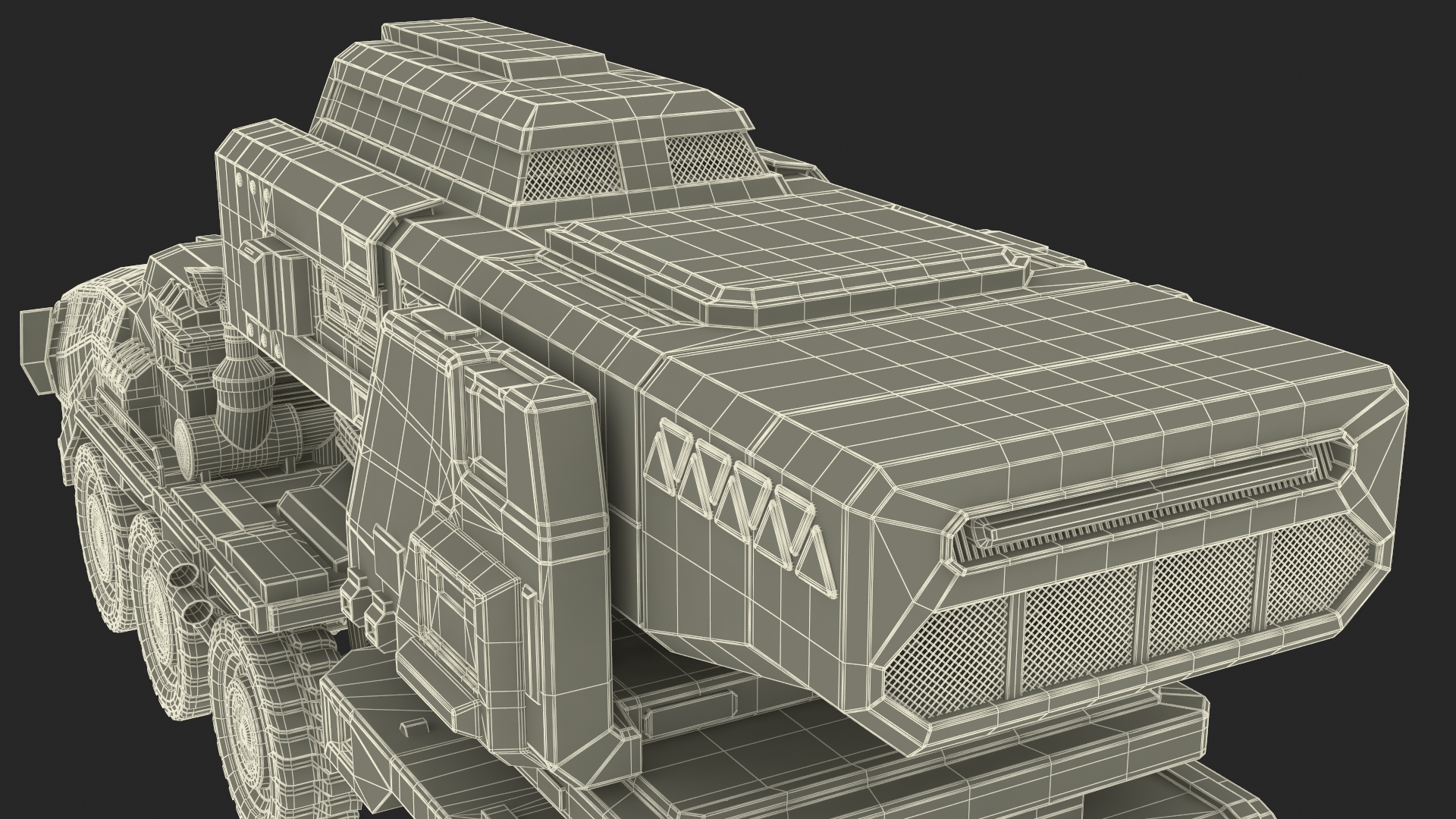 3D Sci Fi Military Transport Vehicle Dirty Rigged