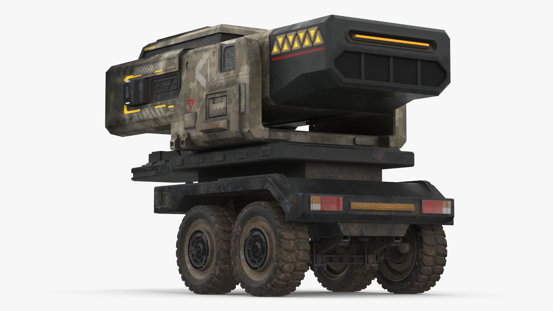 3D Sci Fi Military Transport Vehicle Dirty Rigged