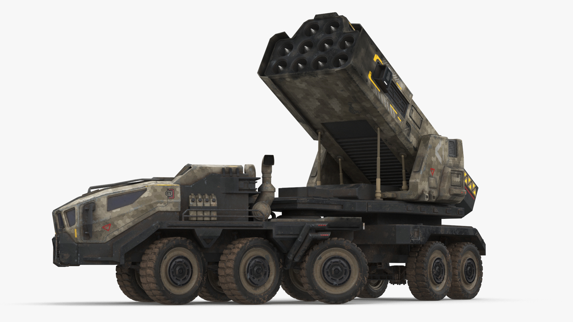 3D Sci Fi Military Transport Vehicle Dirty Rigged