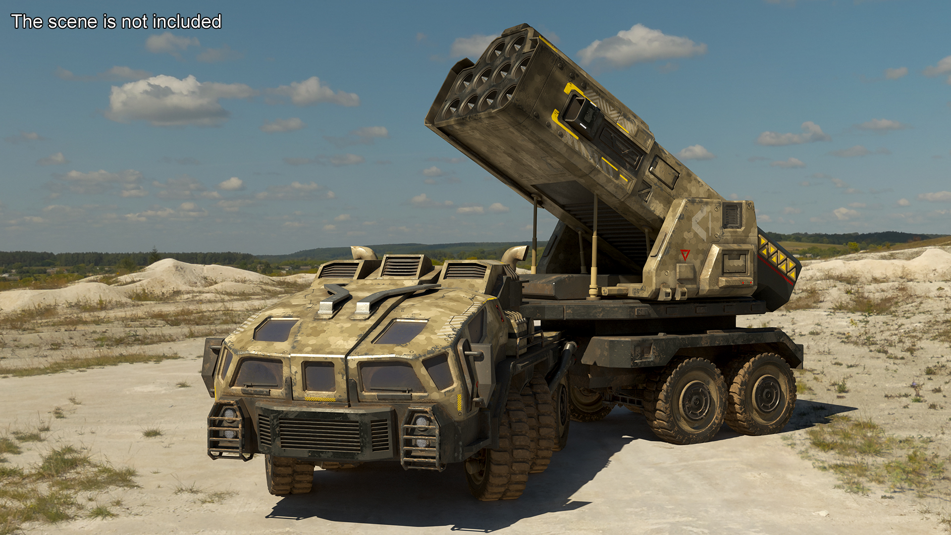 3D Sci Fi Military Transport Vehicle Dirty Rigged