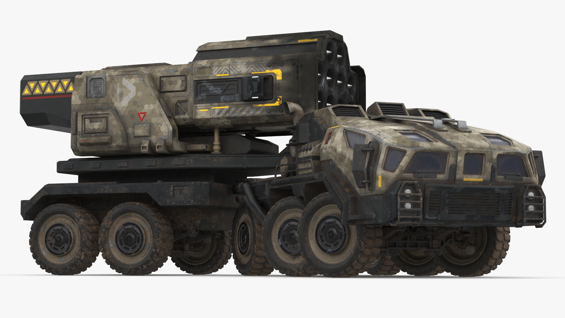 3D Sci Fi Military Transport Vehicle Dirty Rigged