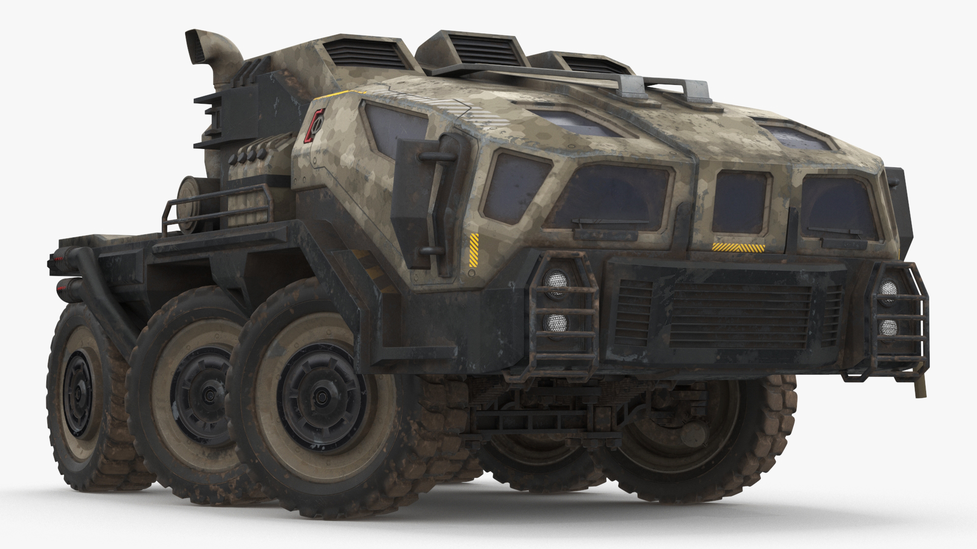 3D Sci Fi Military Transport Vehicle Dirty Rigged
