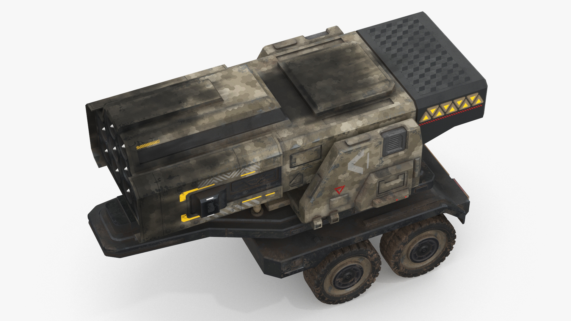 3D Sci Fi Military Transport Vehicle Dirty Rigged