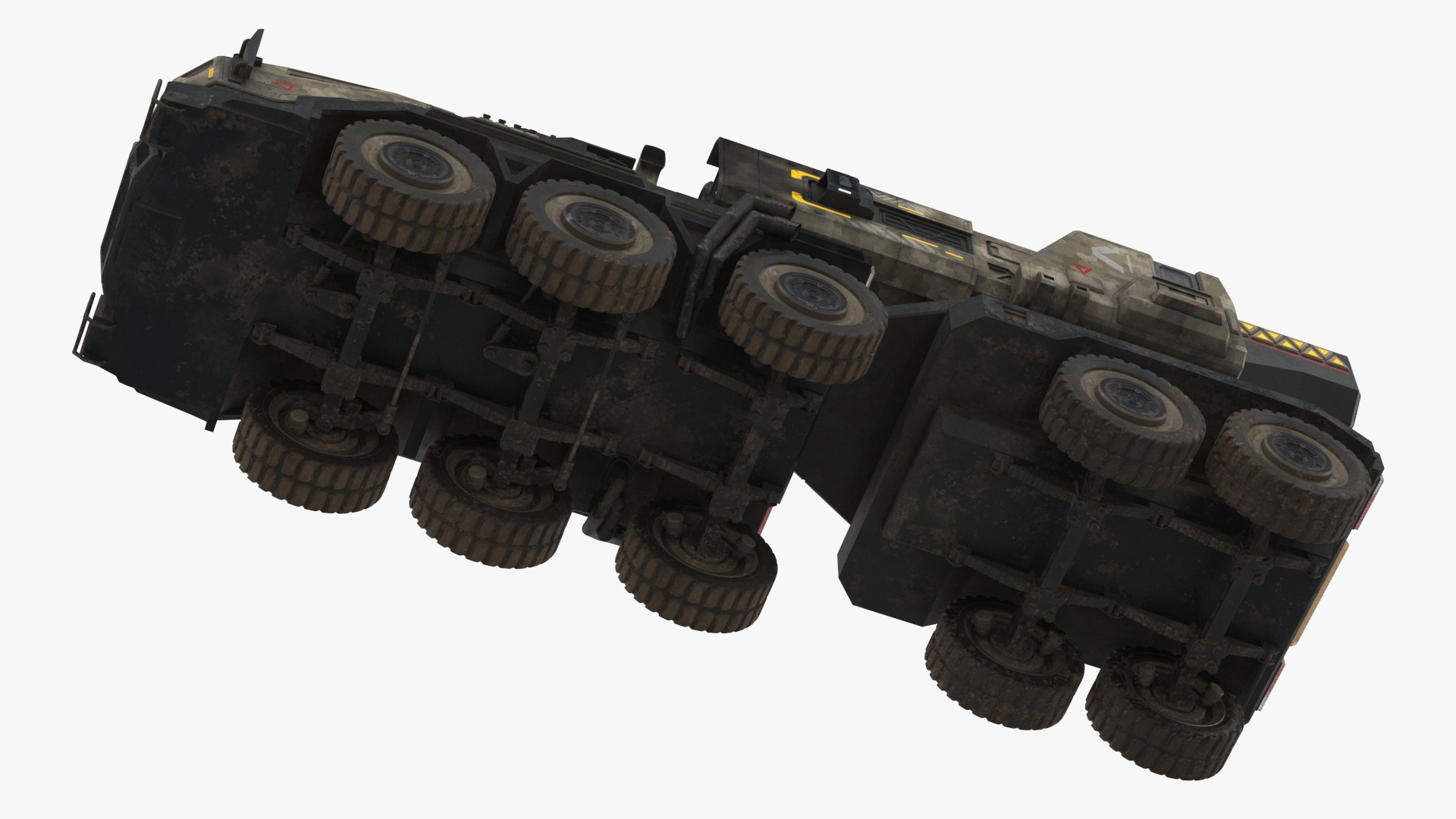 3D Sci Fi Military Transport Vehicle Dirty Rigged
