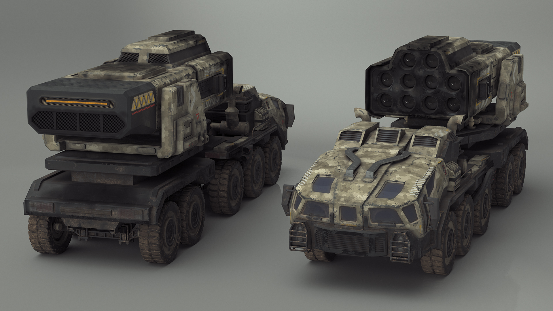 3D Sci Fi Military Transport Vehicle Dirty Rigged