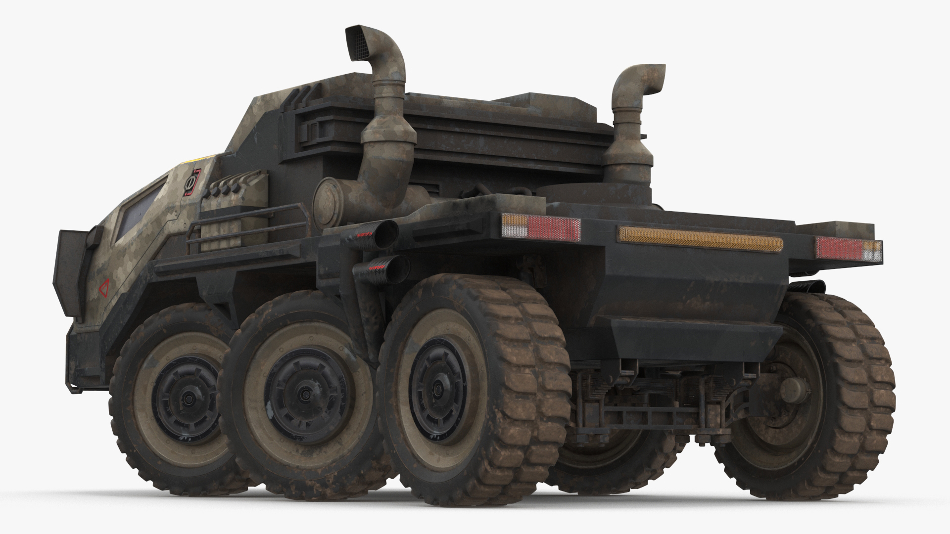 3D Sci Fi Military Transport Vehicle Dirty Rigged
