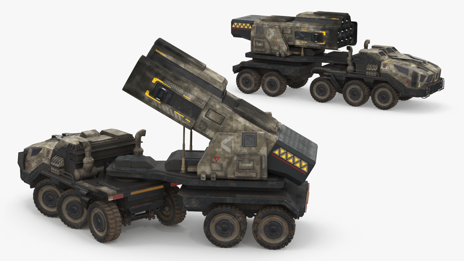 3D Sci Fi Military Transport Vehicle Dirty Rigged