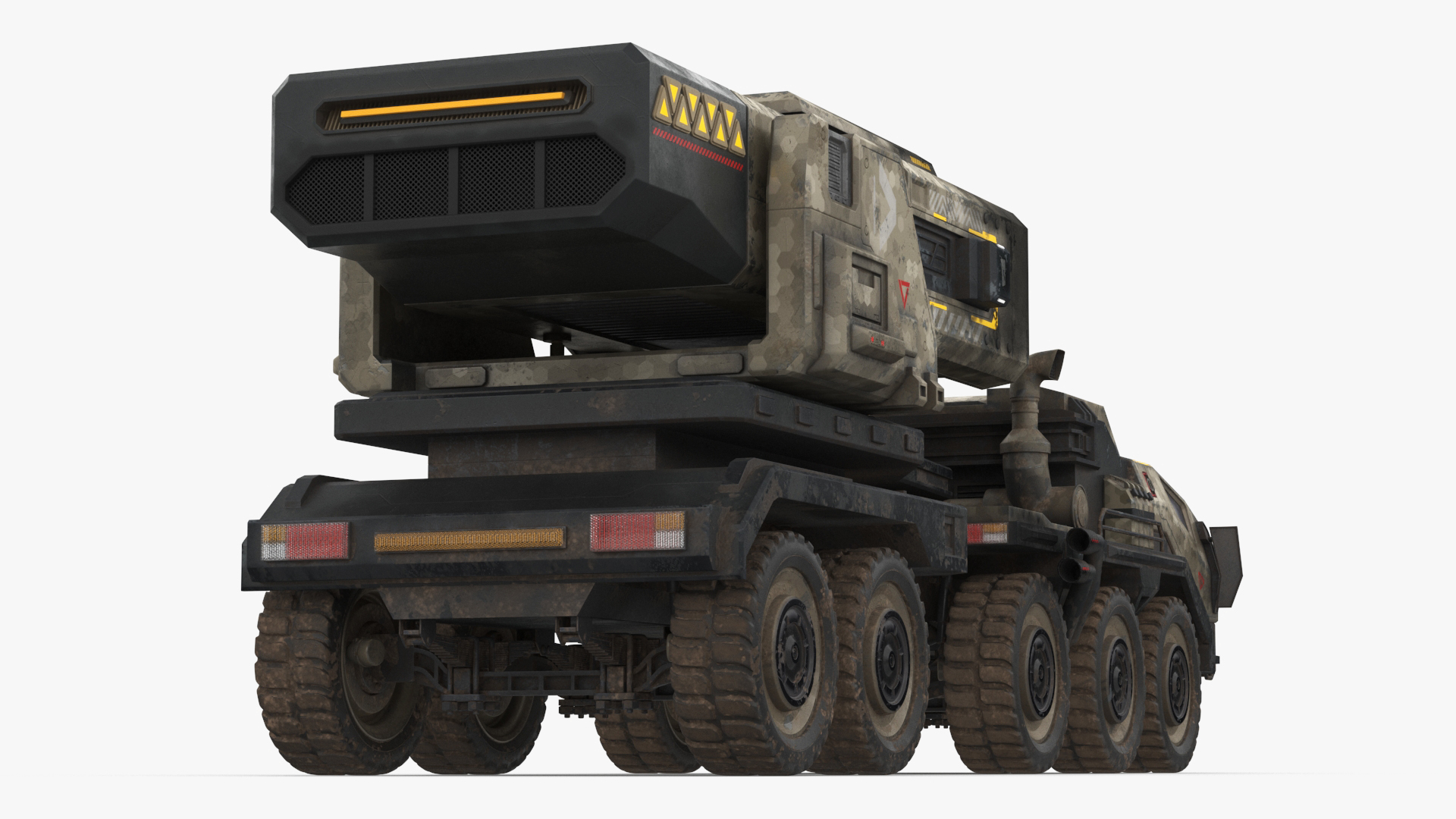 3D Sci Fi Military Transport Vehicle Dirty Rigged
