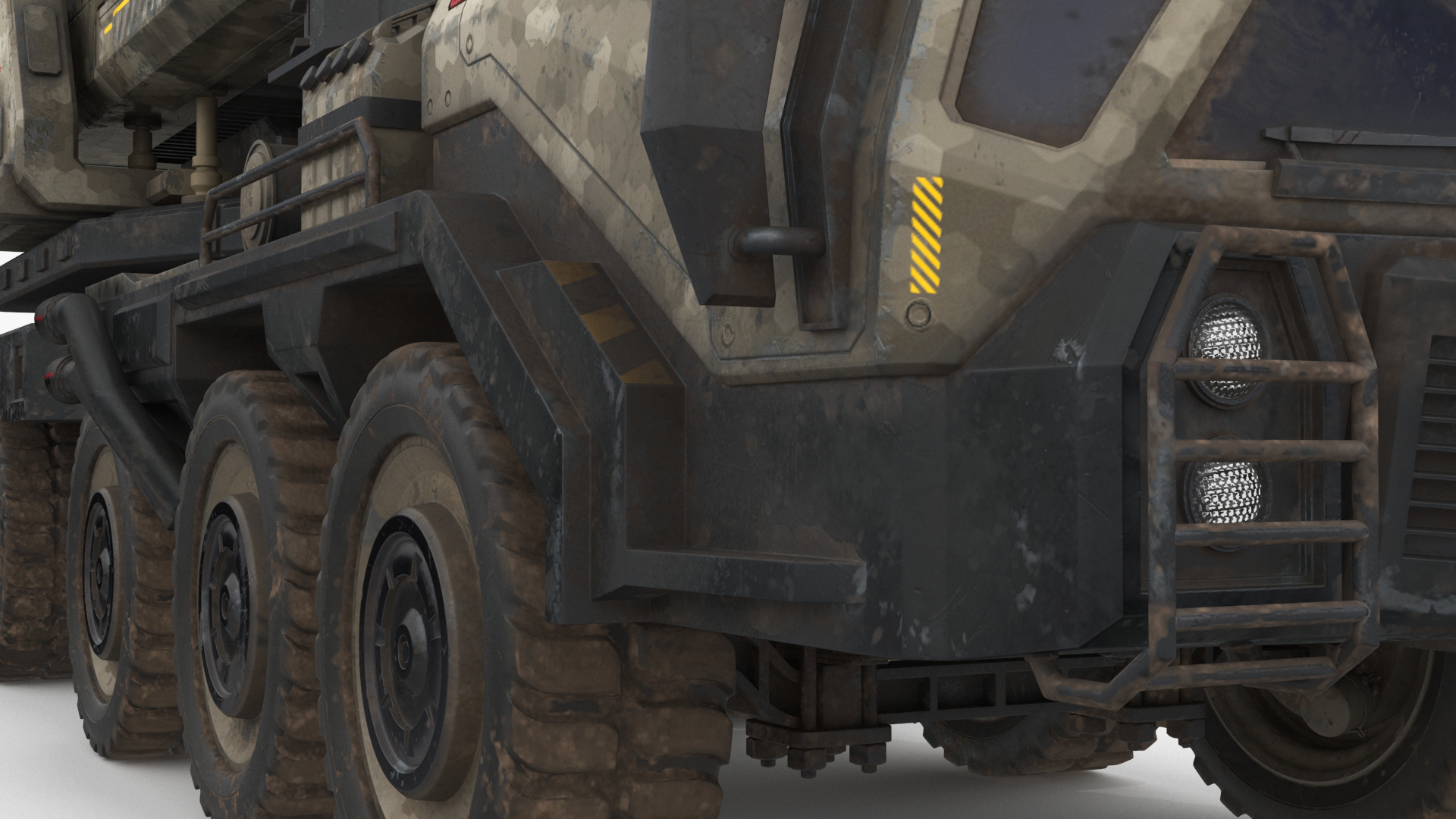 3D Sci Fi Military Transport Vehicle Dirty Rigged