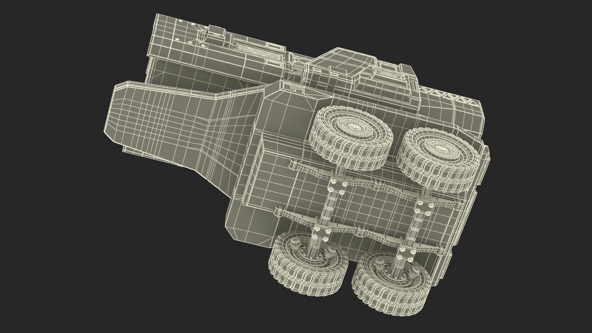 3D Sci Fi Military Transport Vehicle Dirty Rigged