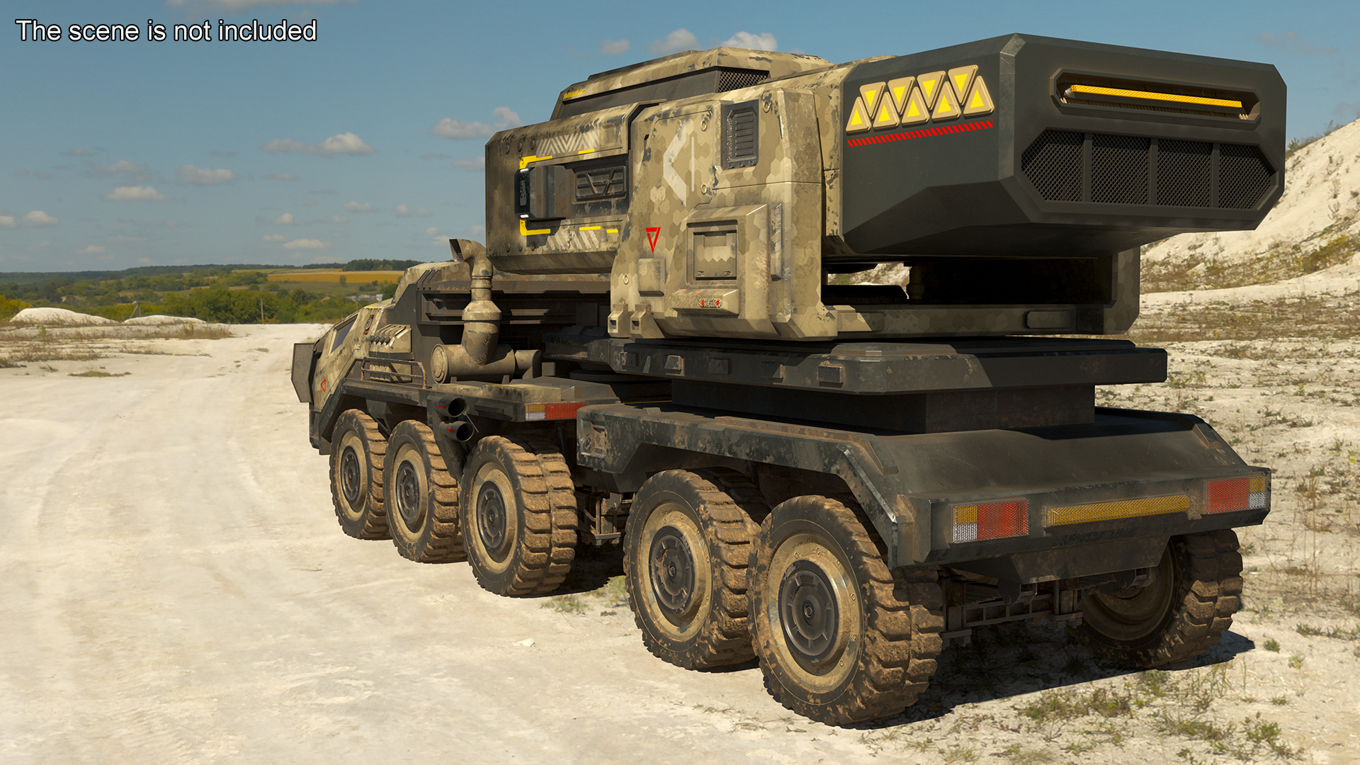 3D Sci Fi Military Transport Vehicle Dirty Rigged