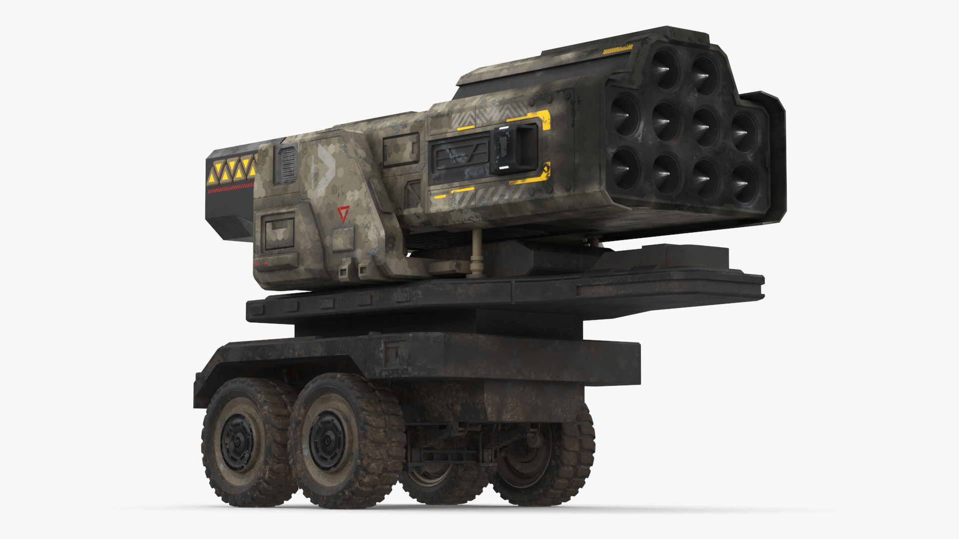 3D Sci Fi Military Transport Vehicle Dirty Rigged