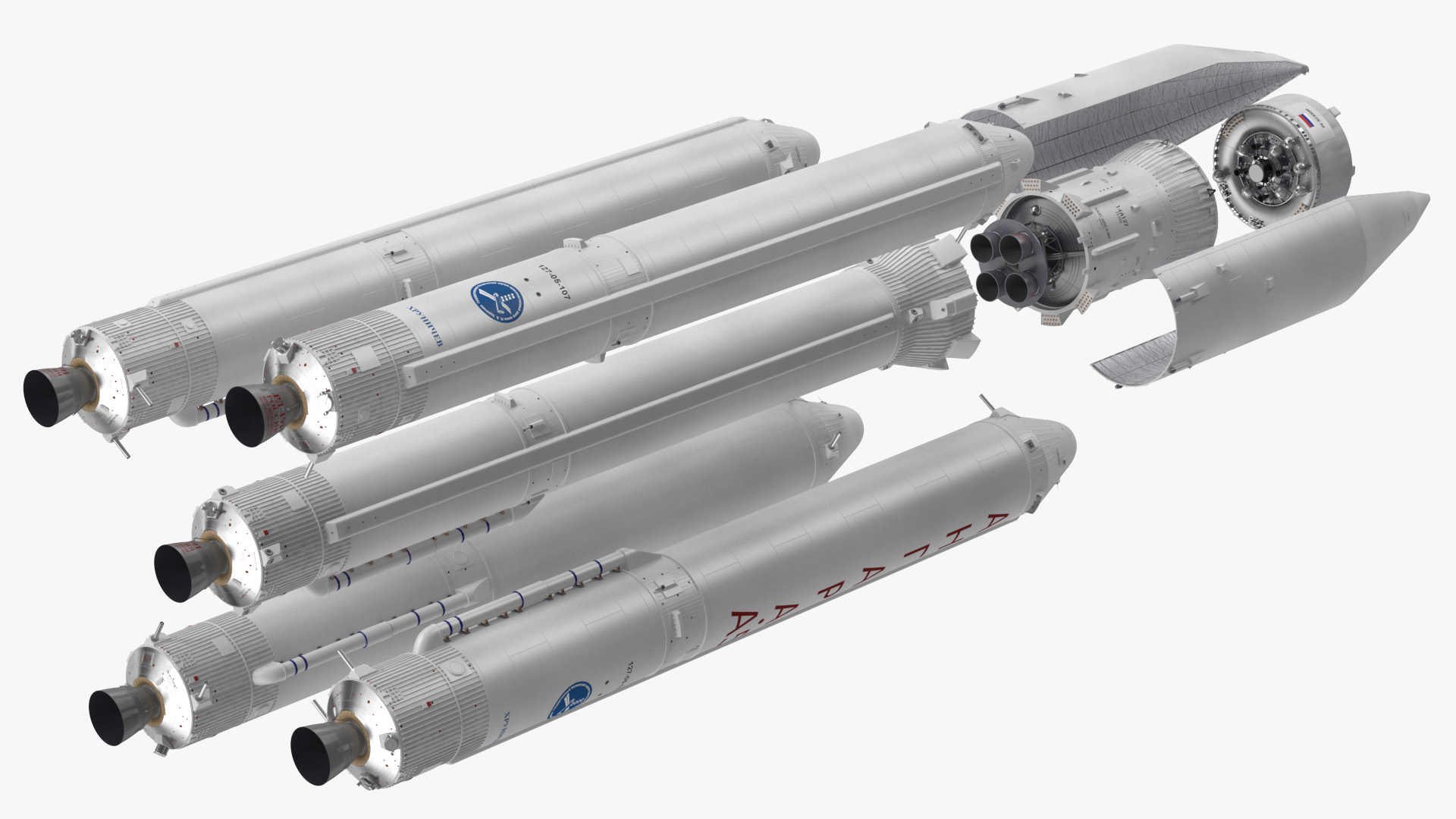 Angara A5 Heavy Lift Rocket System 3D model