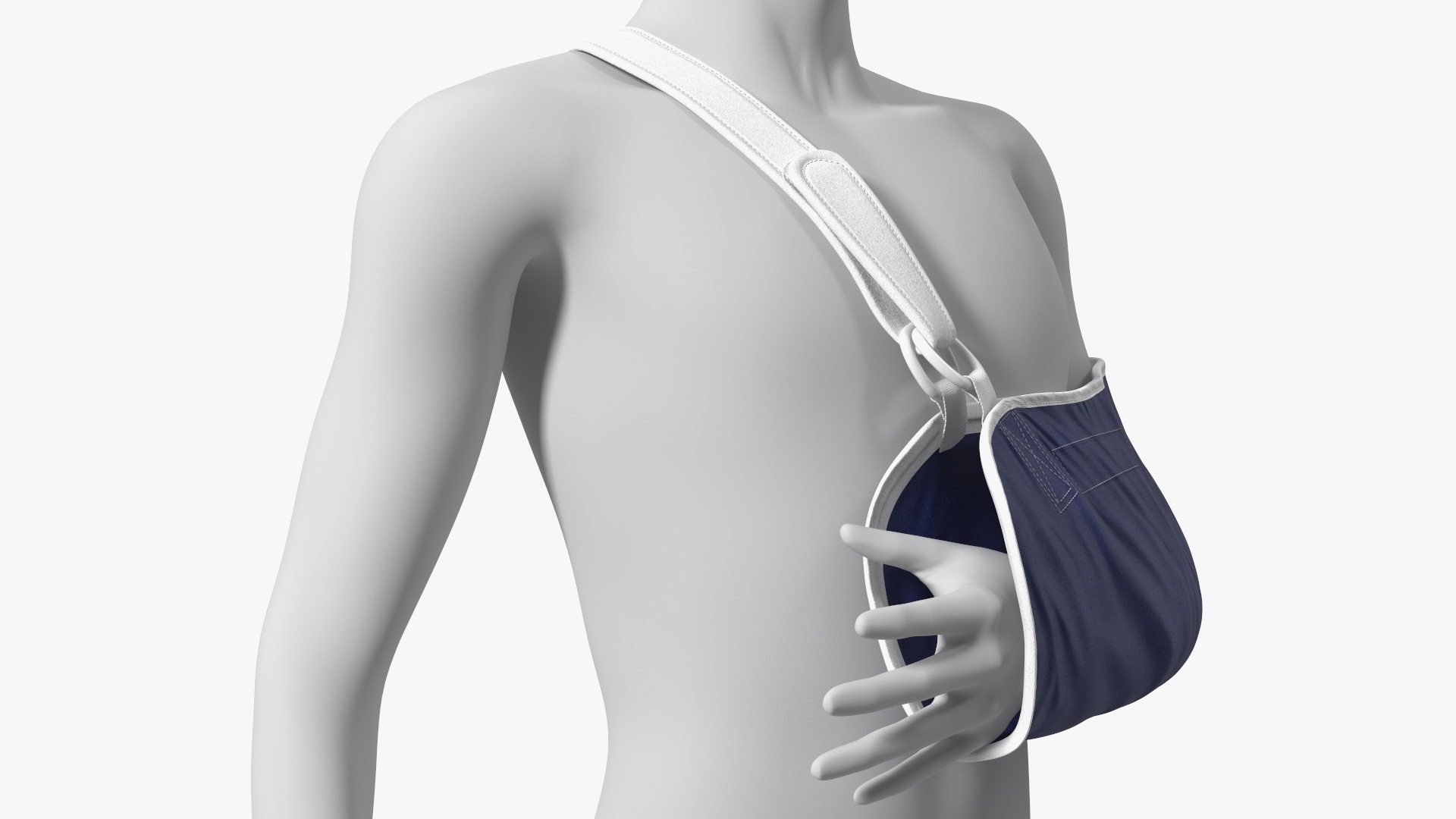 3D Arm Sling Bandage Blue Left Adjustable model