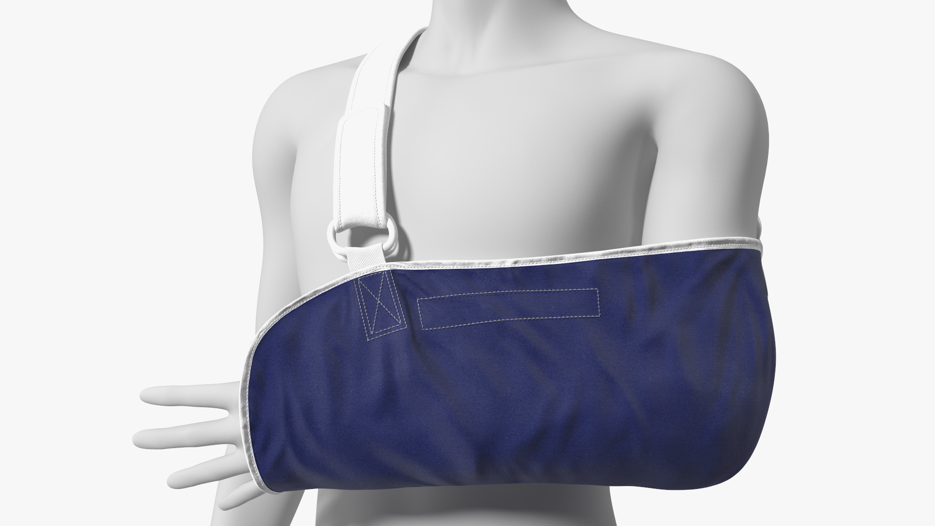 3D Arm Sling Bandage Blue Left Adjustable model
