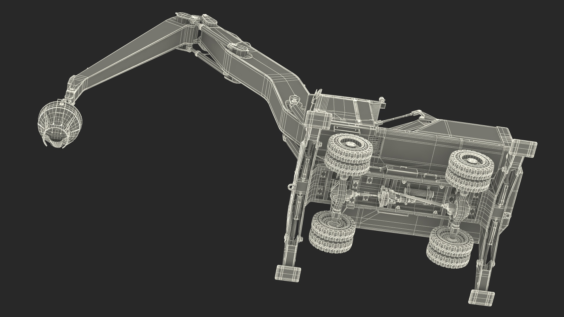 Industrial Crane with Concrete Bucket 3D