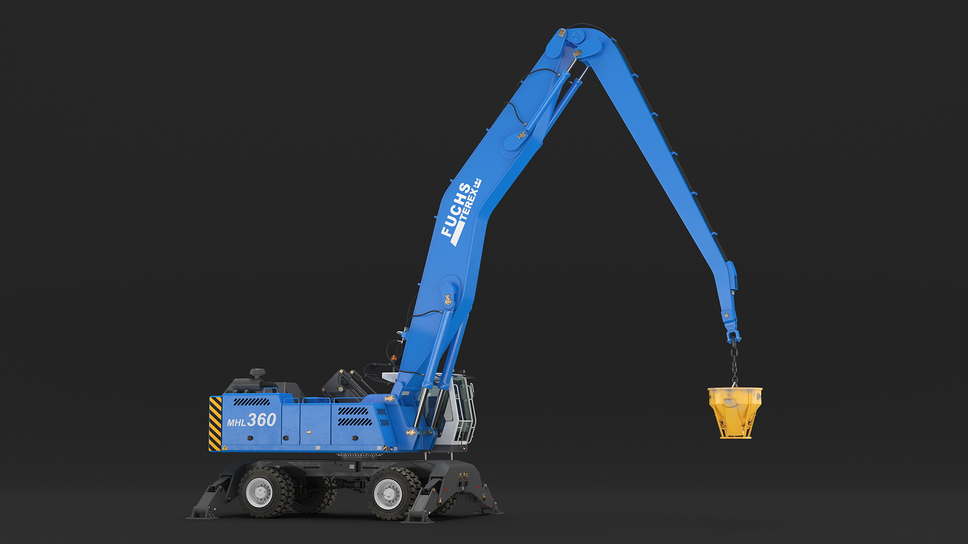 Industrial Crane with Concrete Bucket 3D