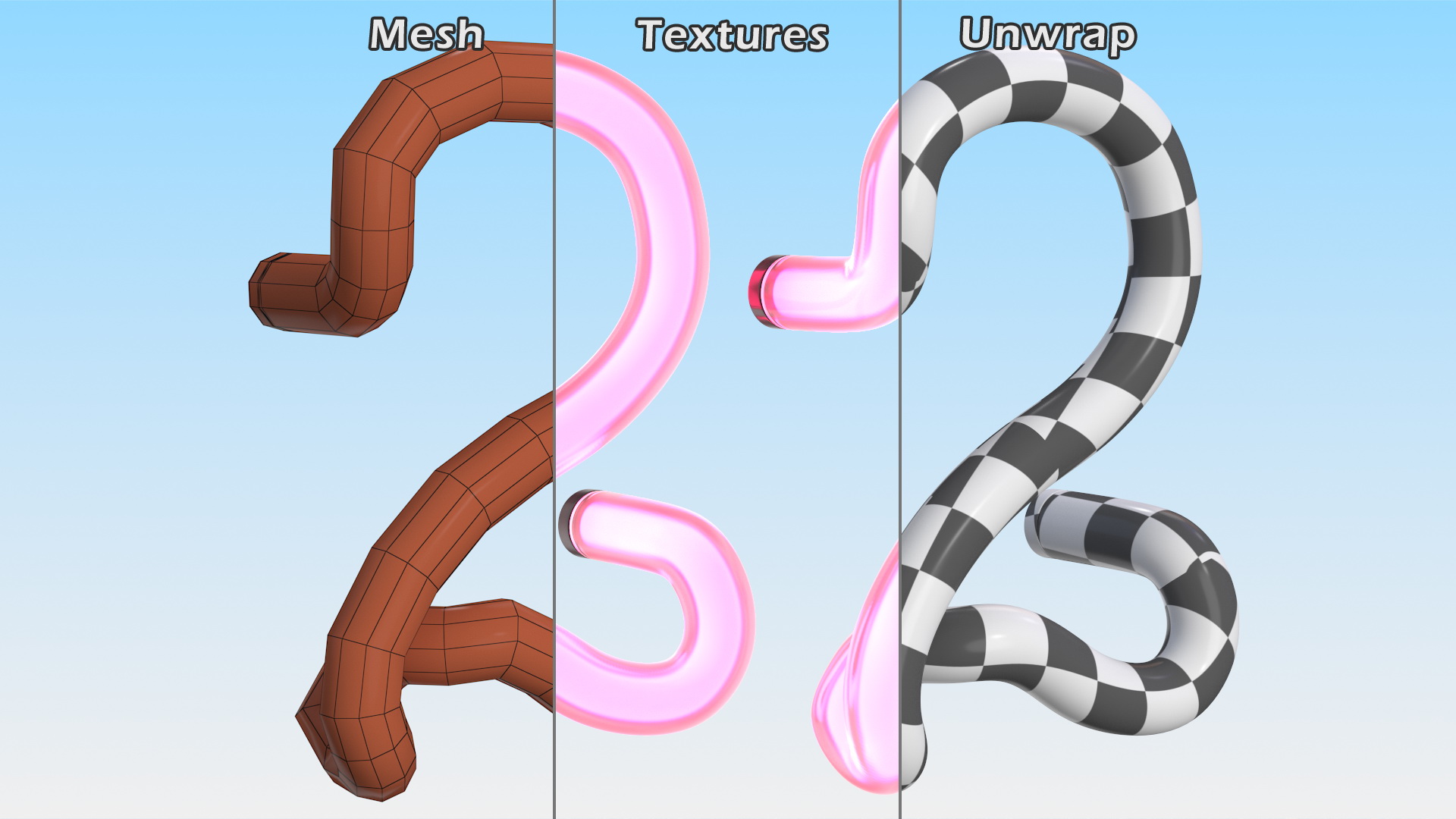 3D Glowing Neon Tube Light Digit 2