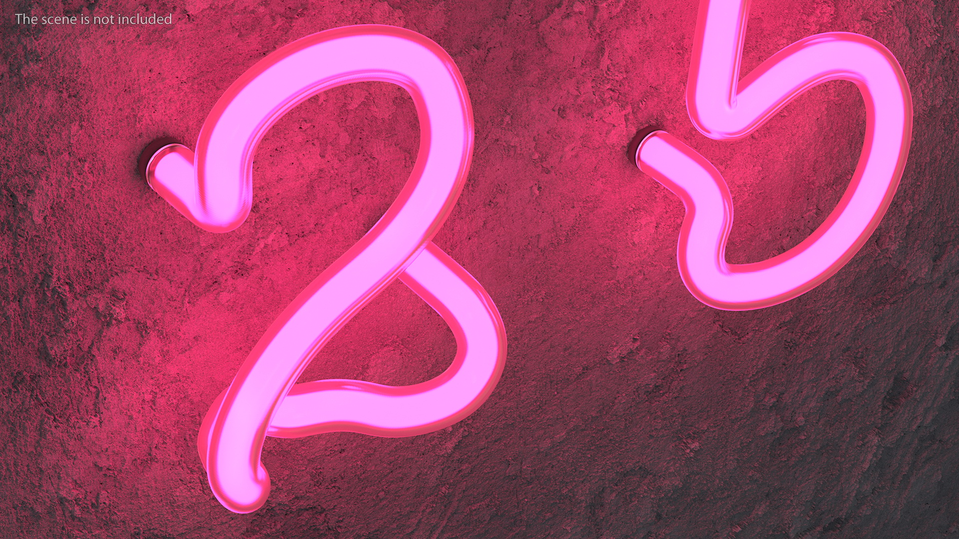 3D Glowing Neon Tube Light Digit 2