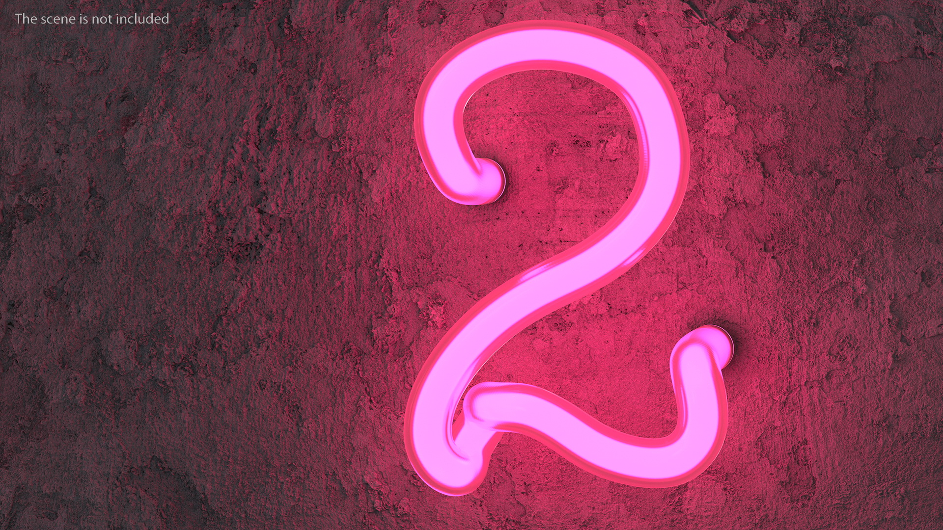 3D Glowing Neon Tube Light Digit 2