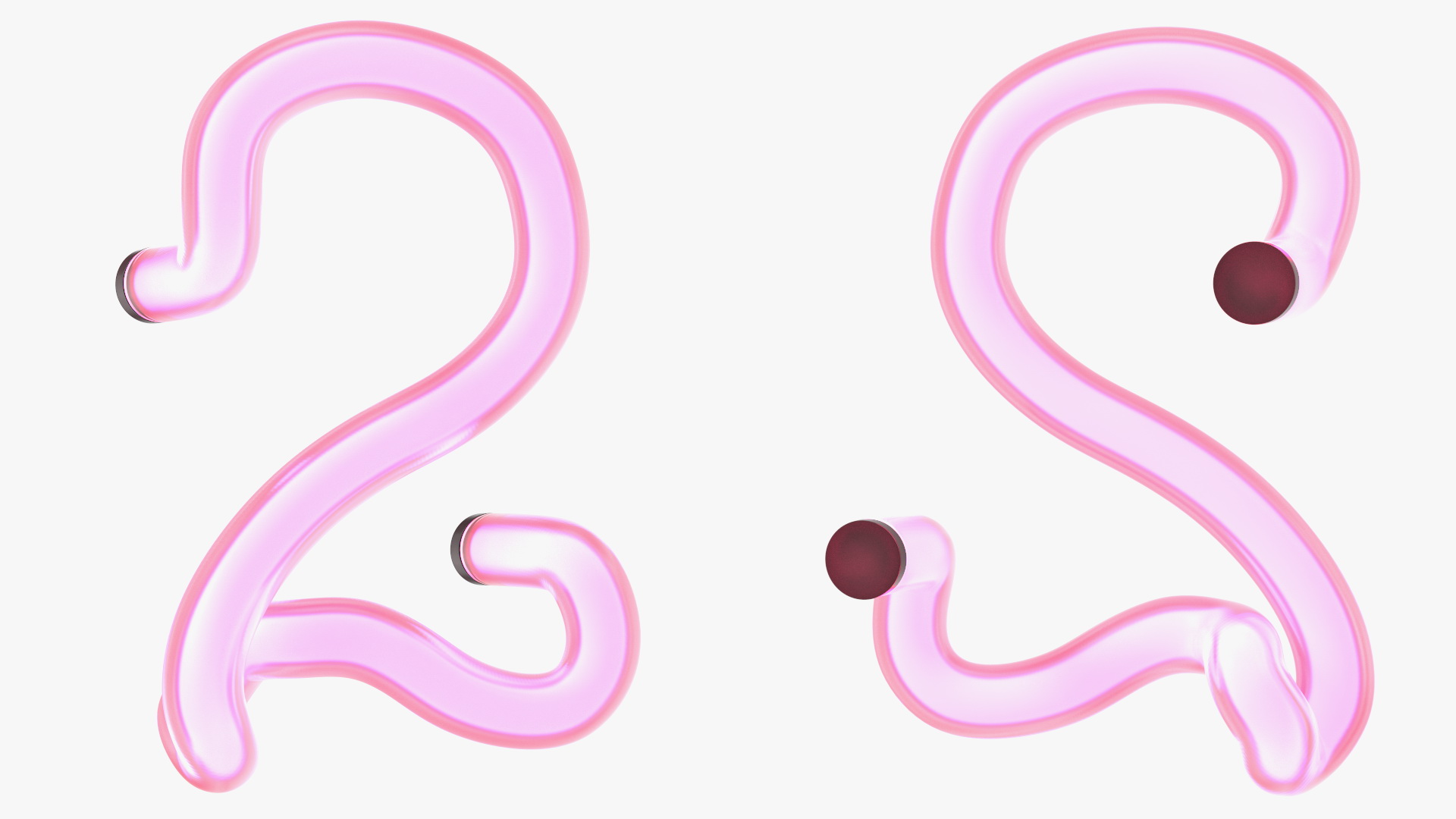 3D Glowing Neon Tube Light Digit 2