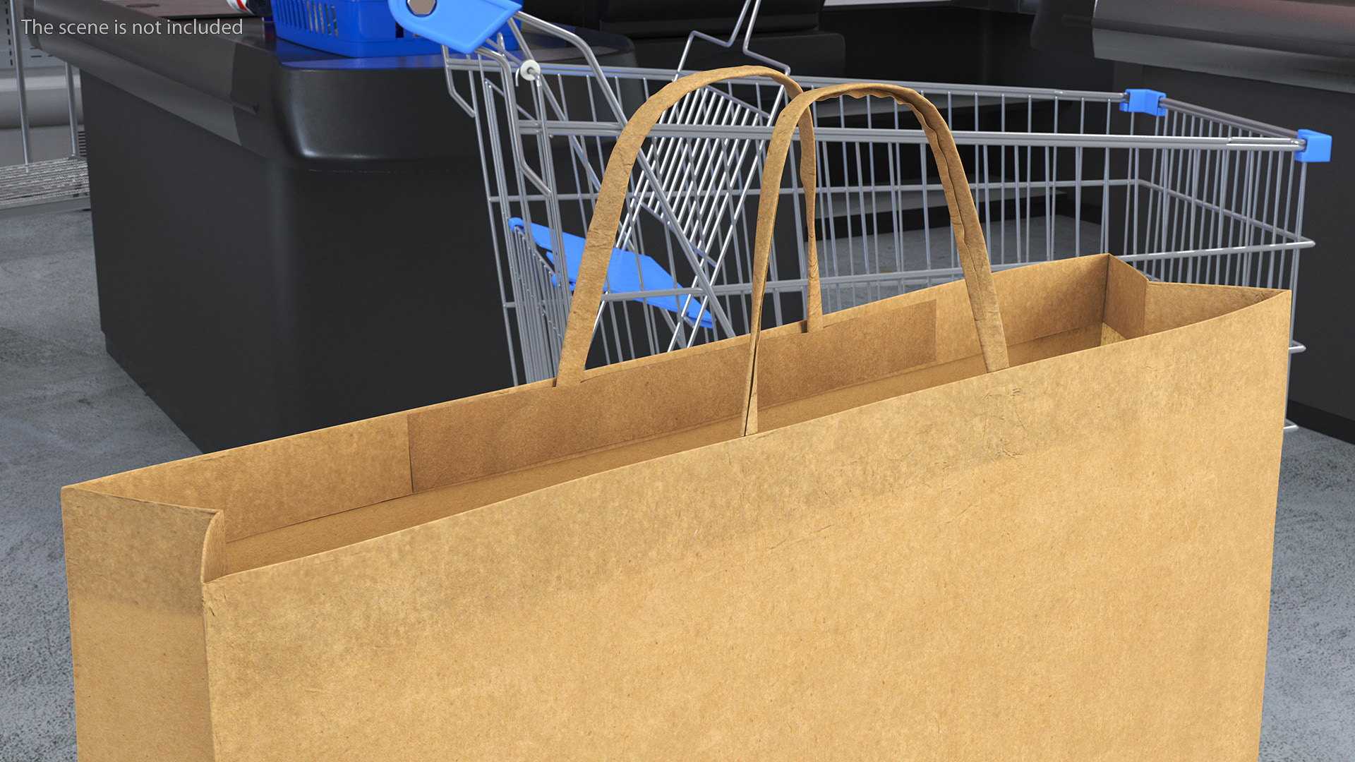 Brown Paper Shopping Bag 3D model