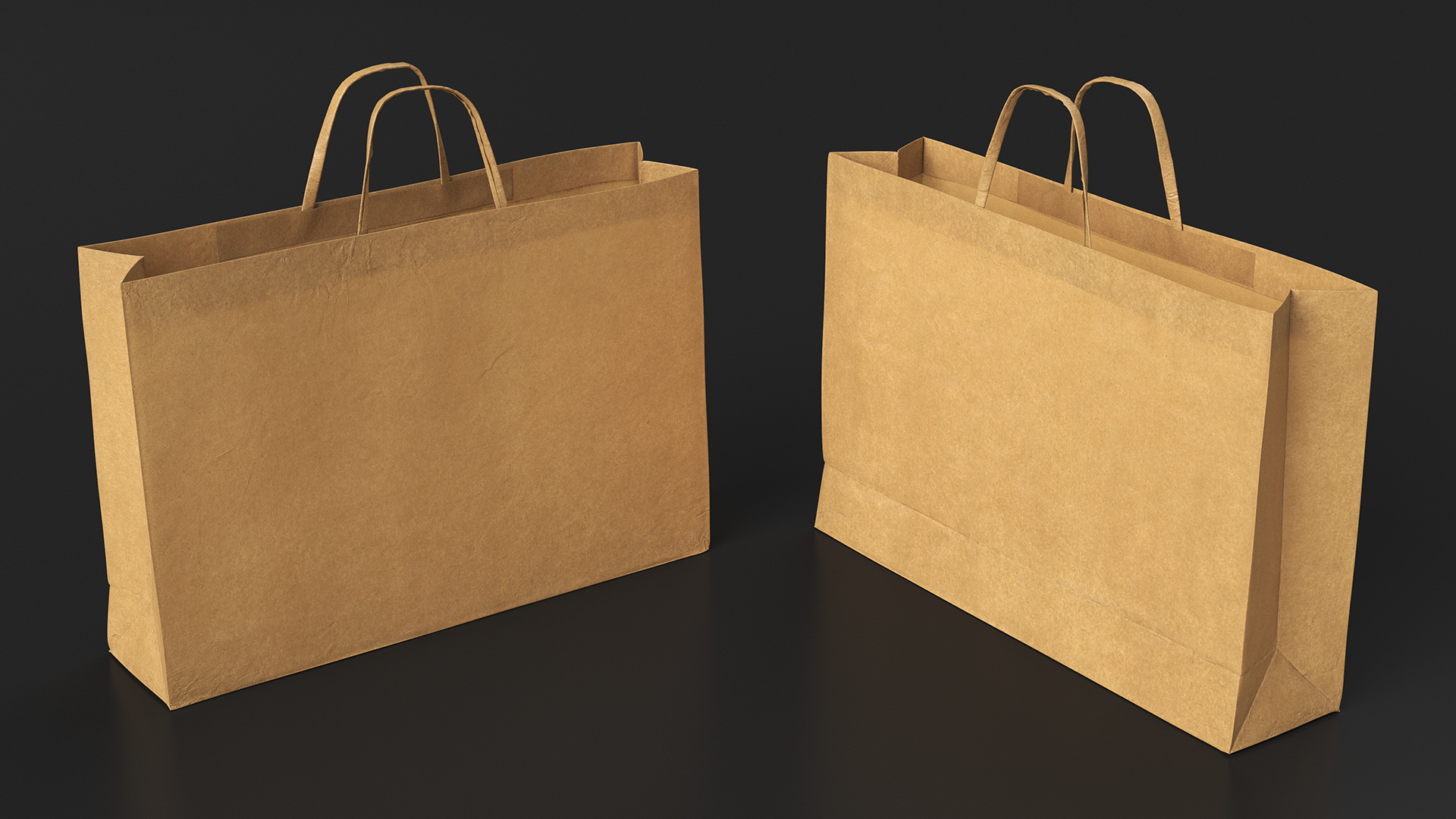Brown Paper Shopping Bag 3D model