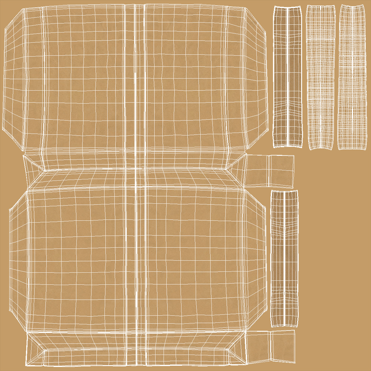 Brown Paper Shopping Bag 3D model