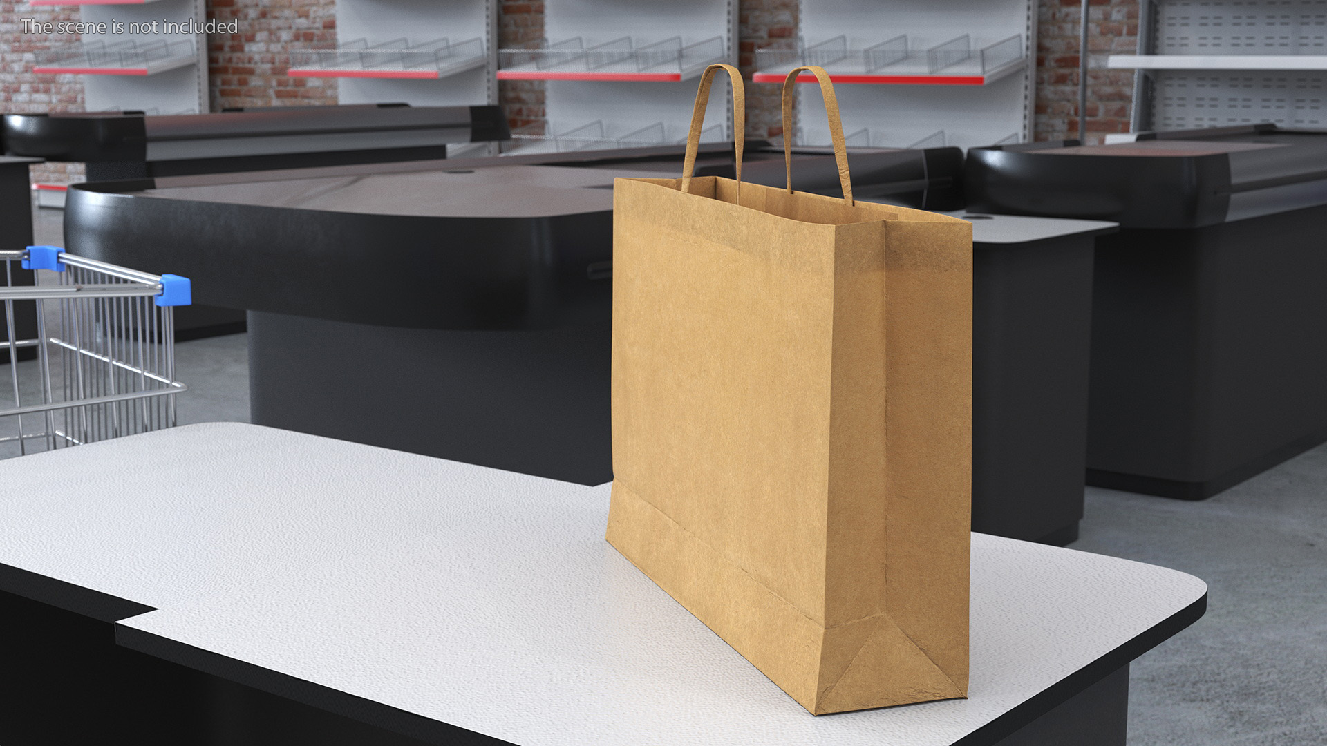 Brown Paper Shopping Bag 3D model