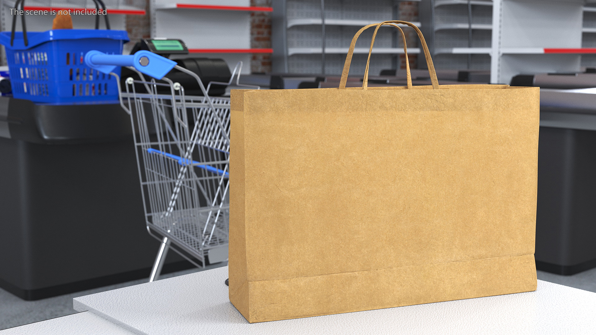 Brown Paper Shopping Bag 3D model