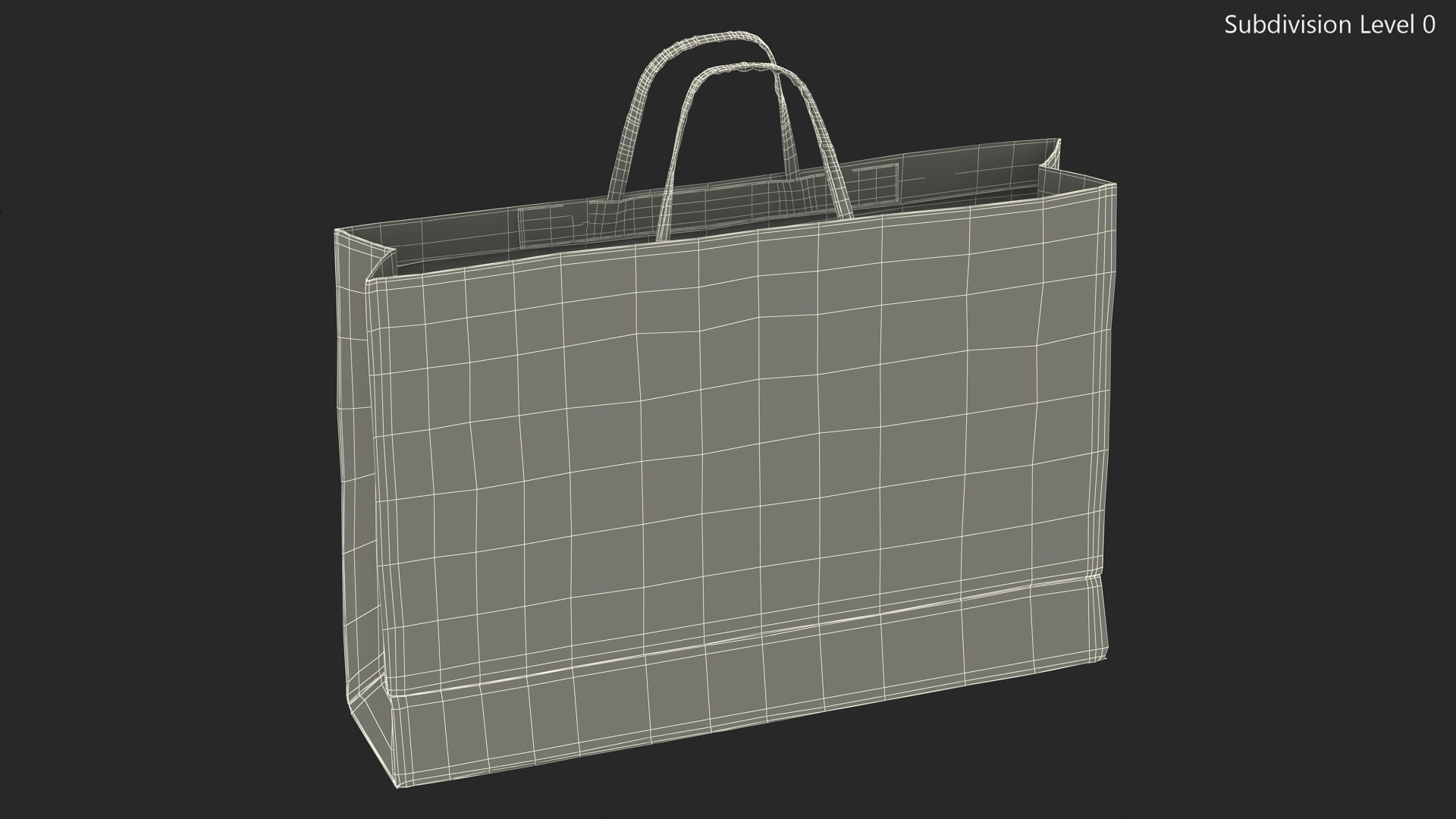 Brown Paper Shopping Bag 3D model