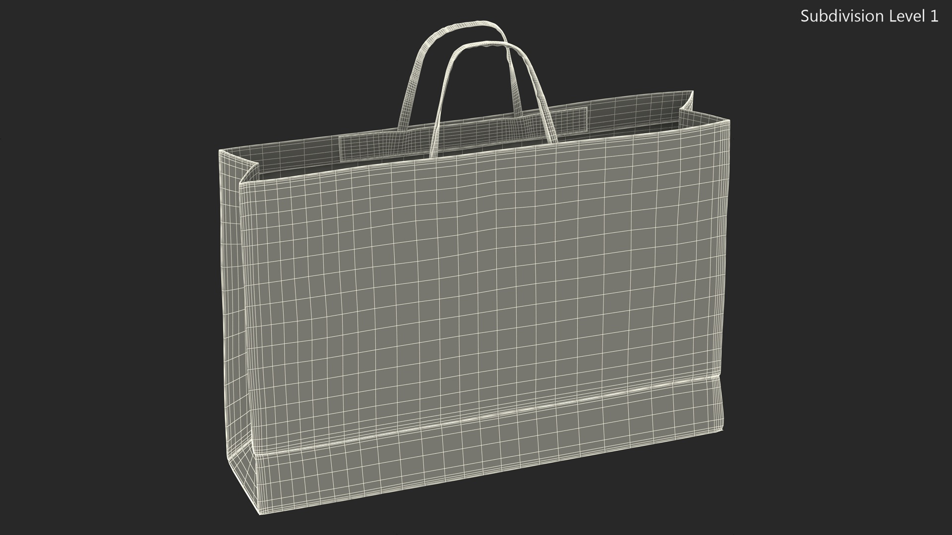 Brown Paper Shopping Bag 3D model