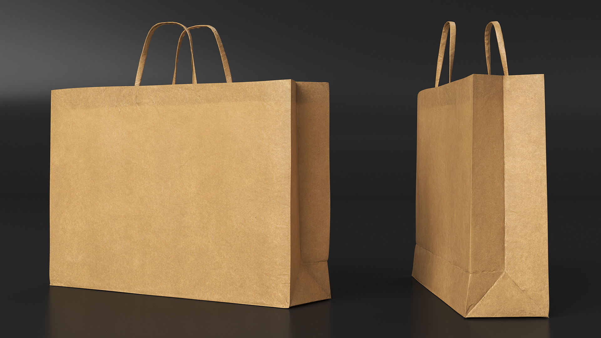 Brown Paper Shopping Bag 3D model