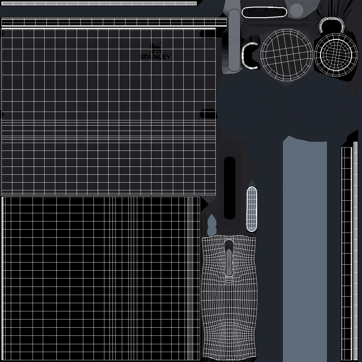 Stanley Insulated Travel Mug Black Open 3D model