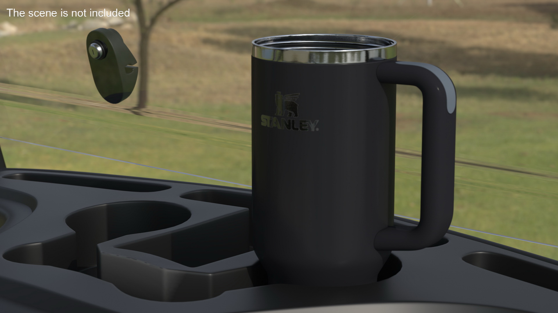 Stanley Insulated Travel Mug Black Open 3D model