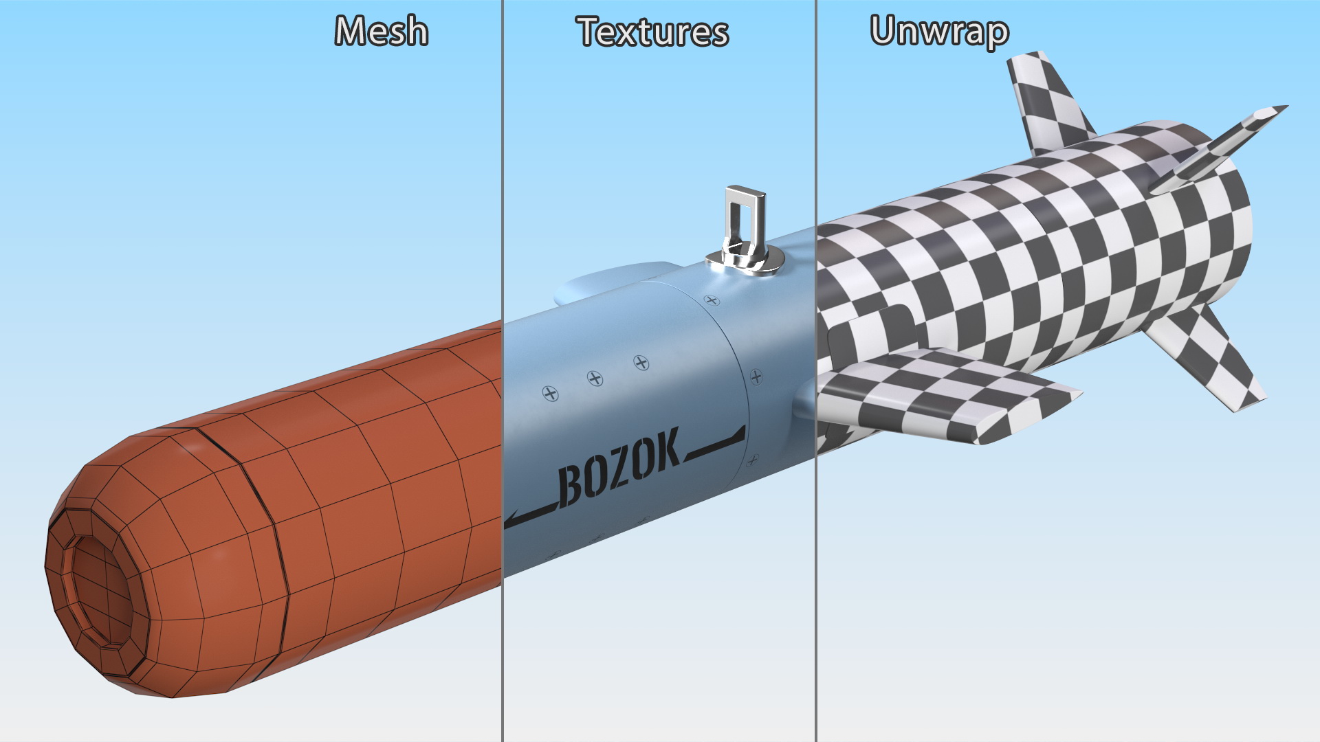 3D model Bozok Laser Guided Rocket