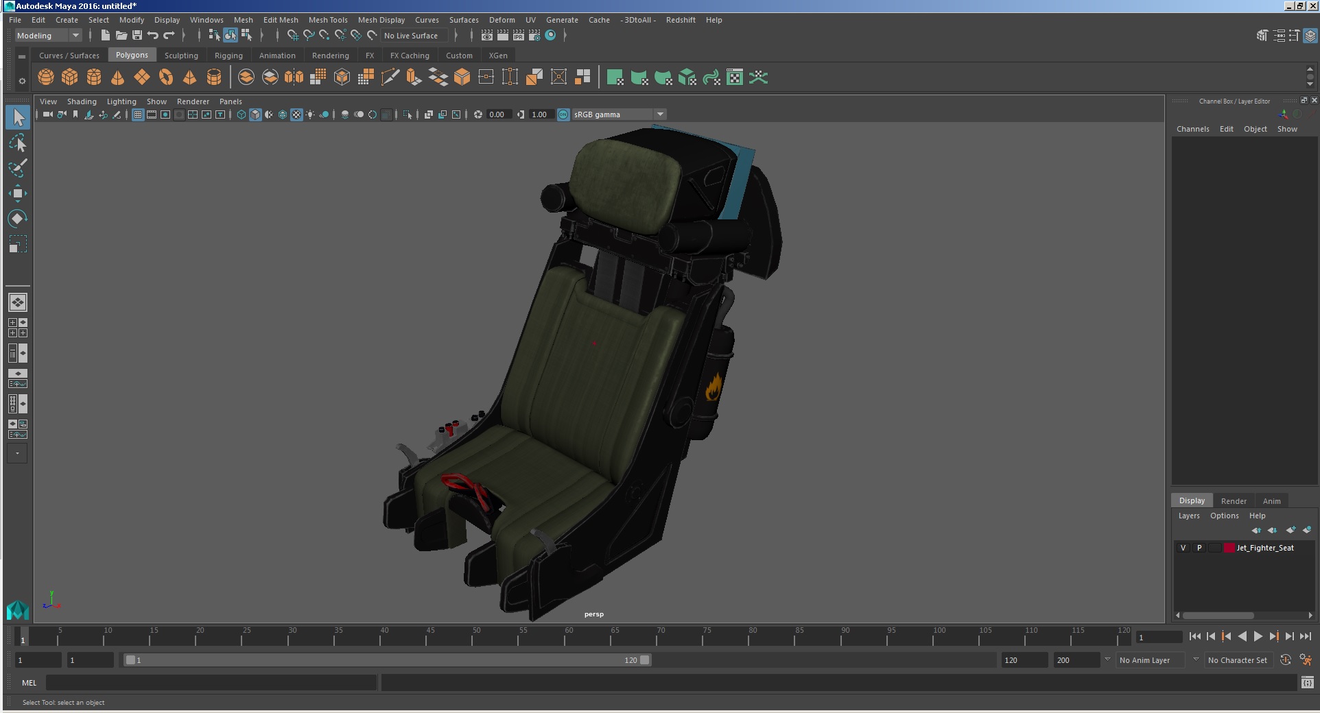 3D Jet Fighter Seat