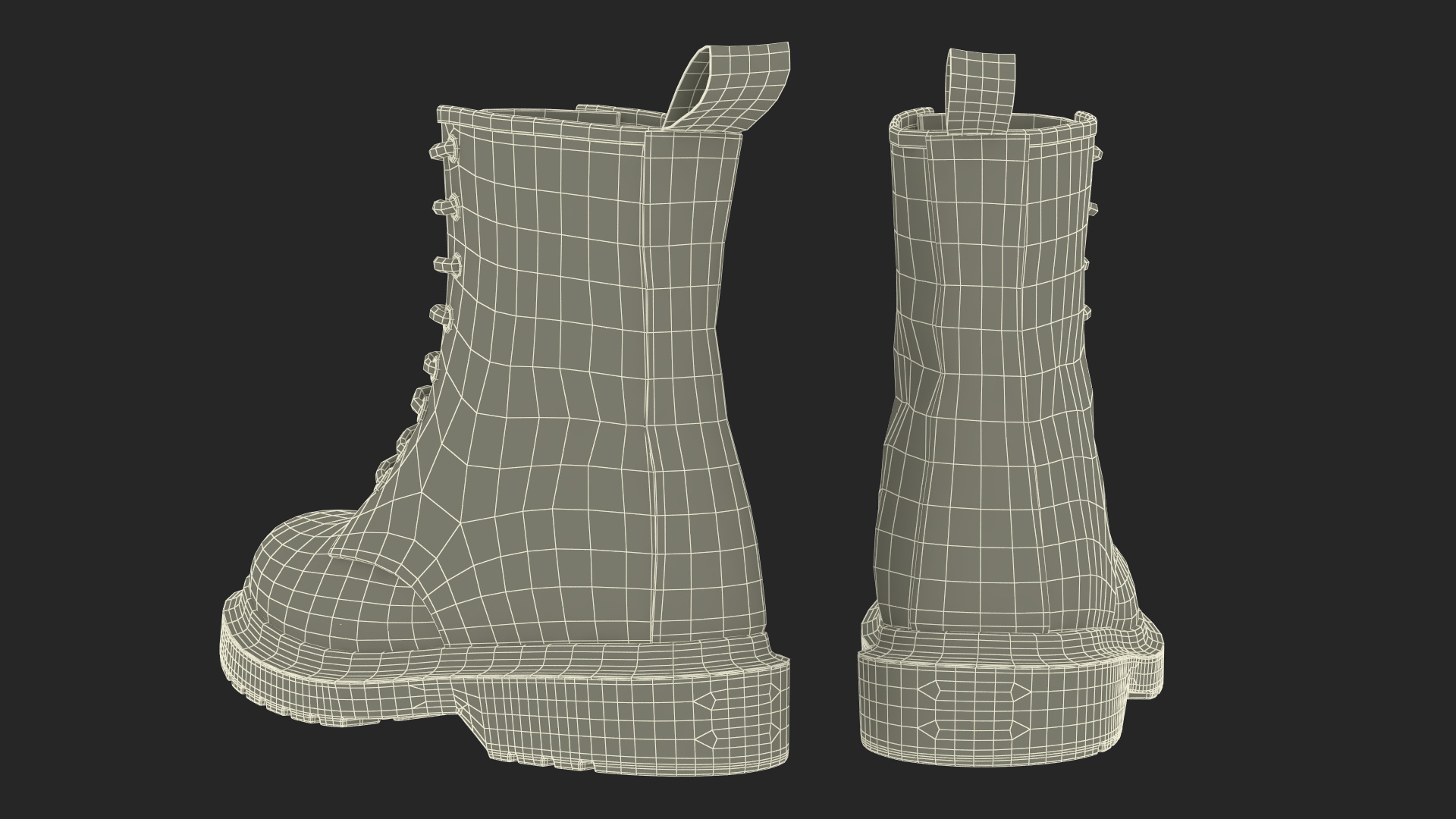 3D Dr Martens 1460 Smooth Black model