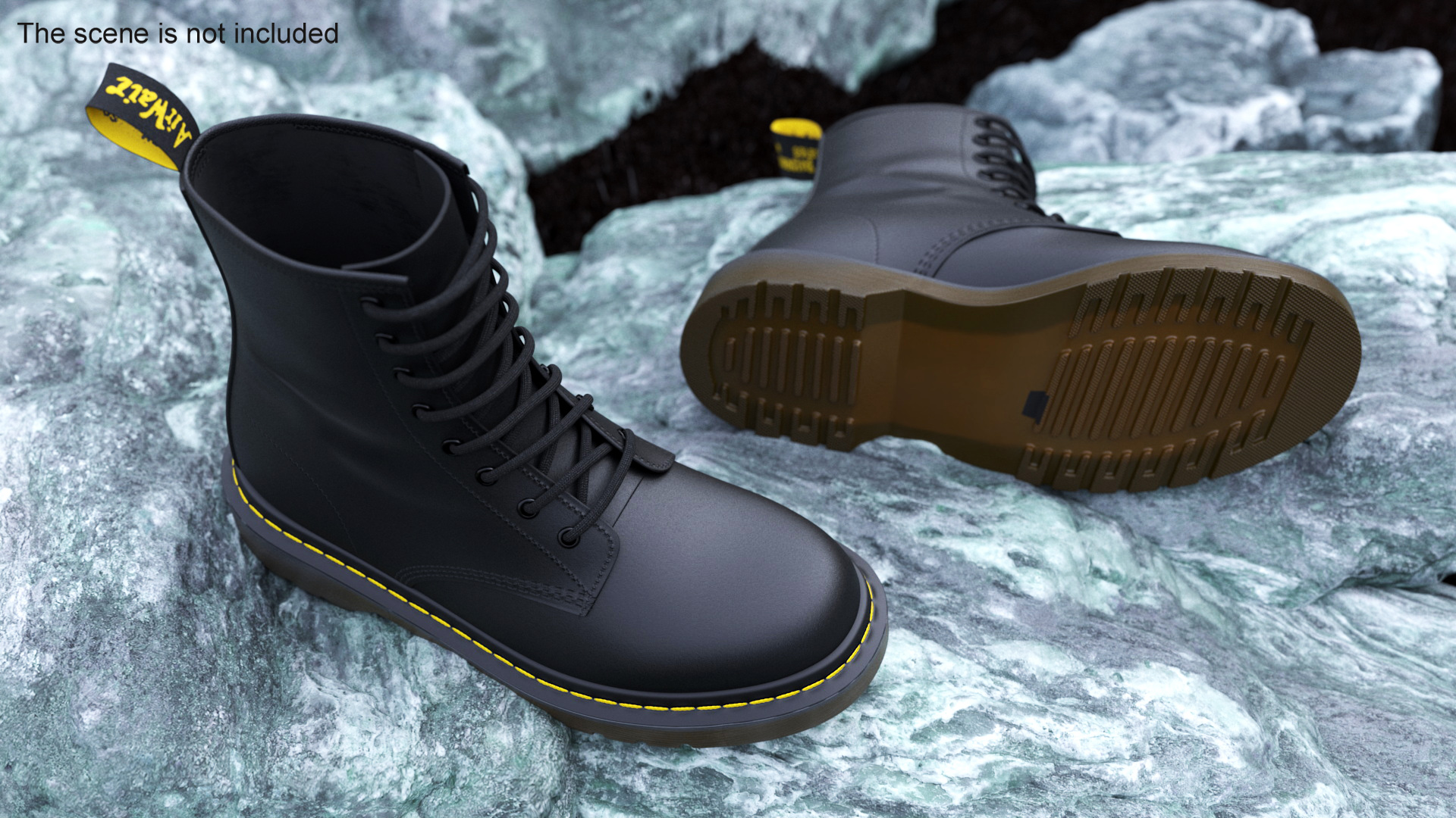3D Dr Martens 1460 Smooth Black model