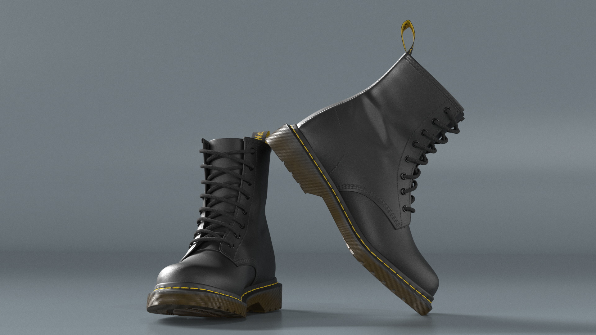 3D Dr Martens 1460 Smooth Black model