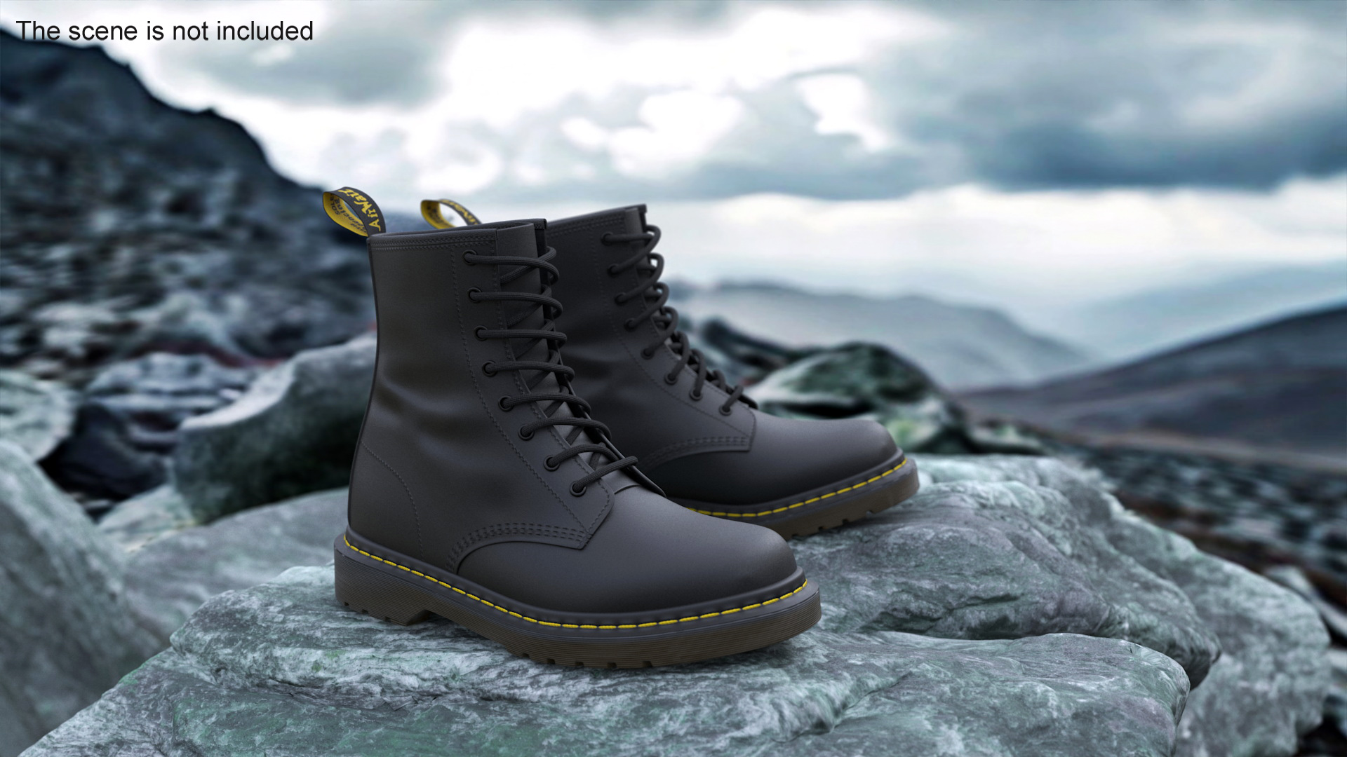 3D Dr Martens 1460 Smooth Black model