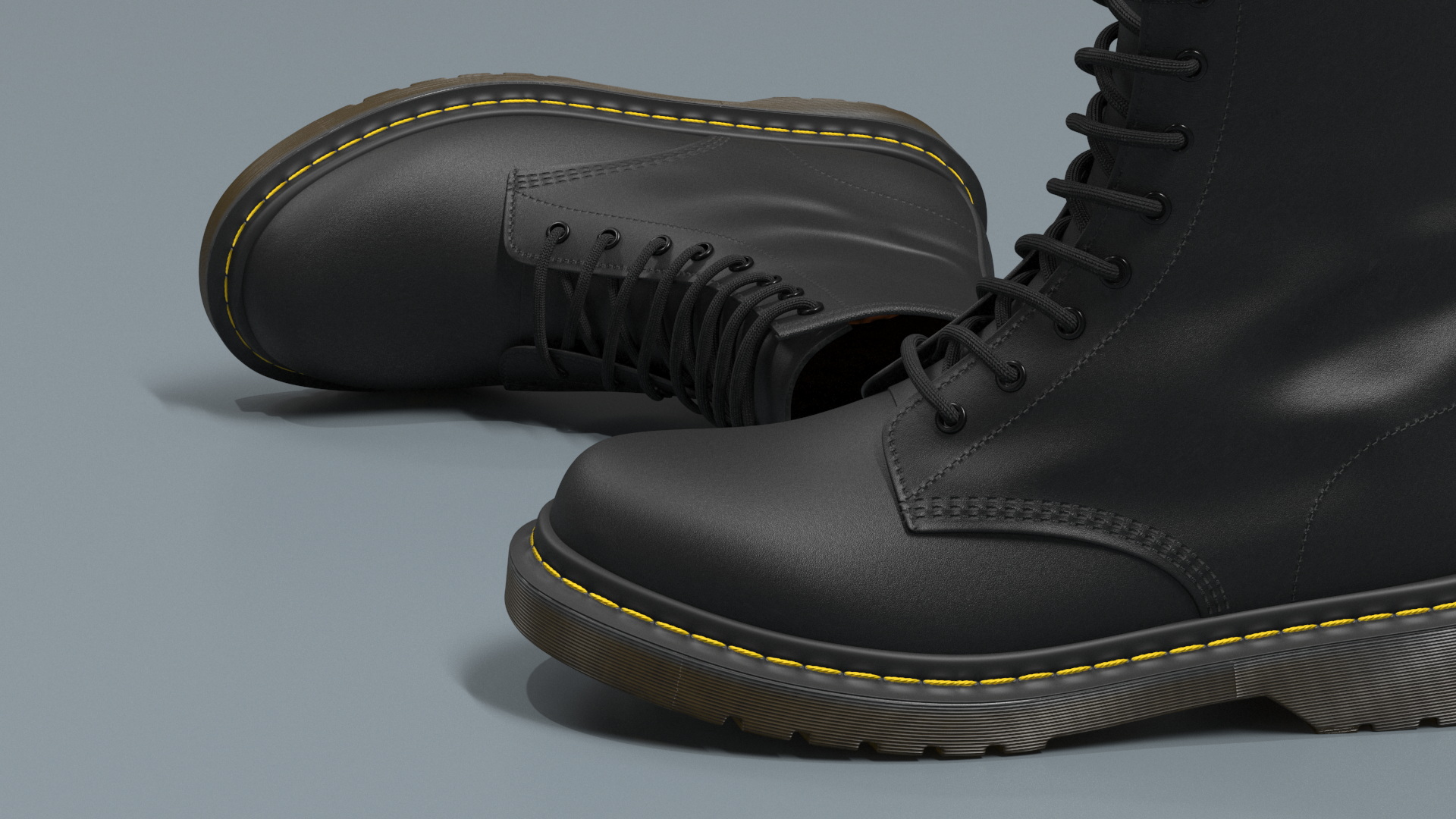 3D Dr Martens 1460 Smooth Black model