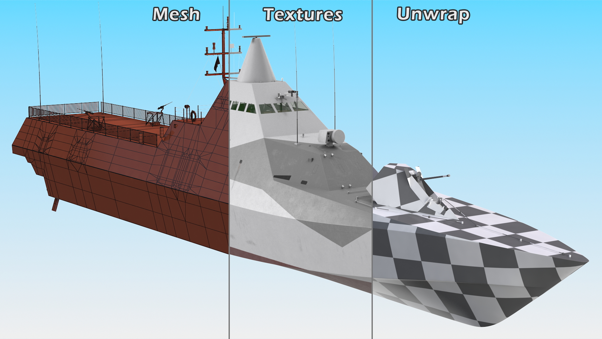 Corvette Visby Class Rigged 3D