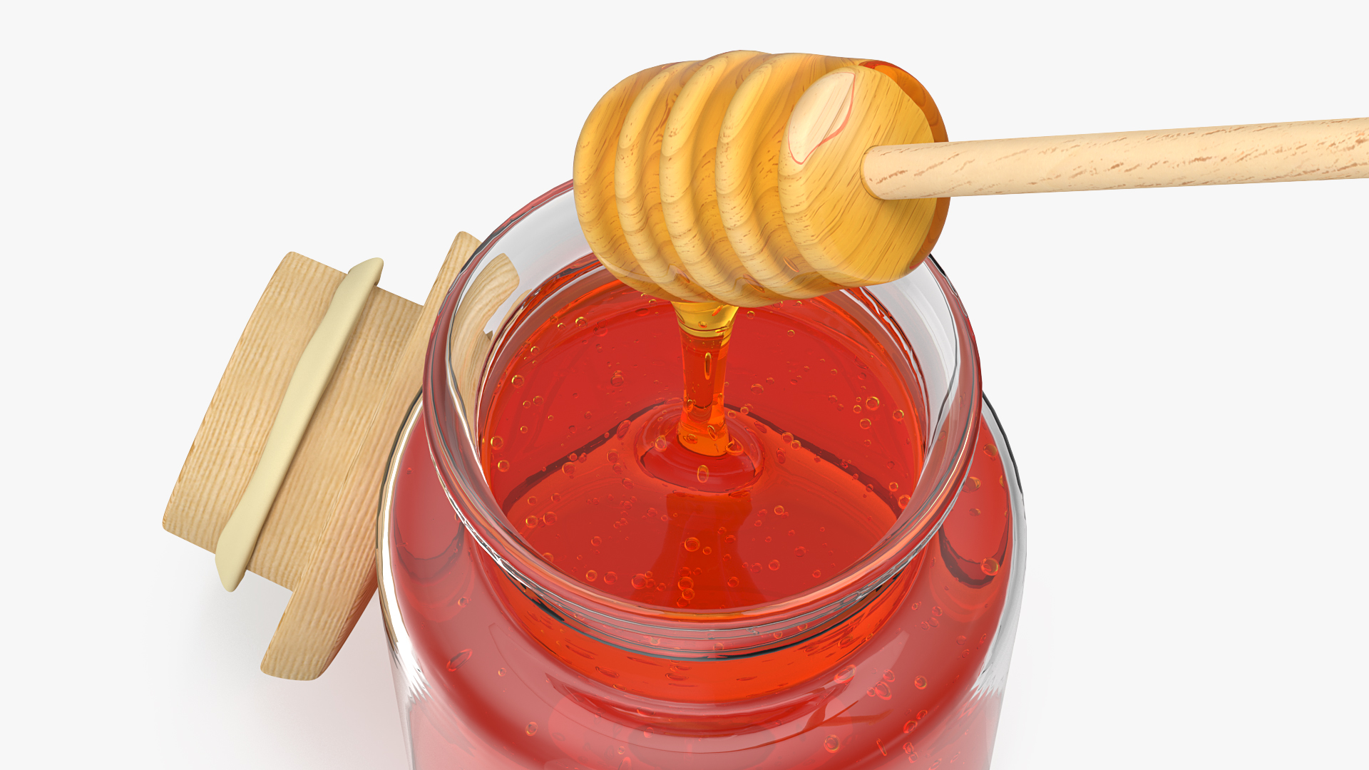 3D Honey Bottle witrh Honey Drizzler model