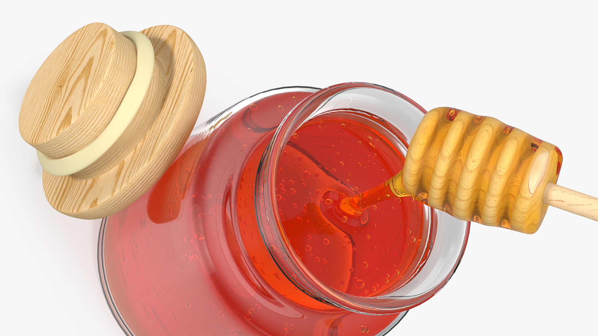 3D Honey Bottle witrh Honey Drizzler model