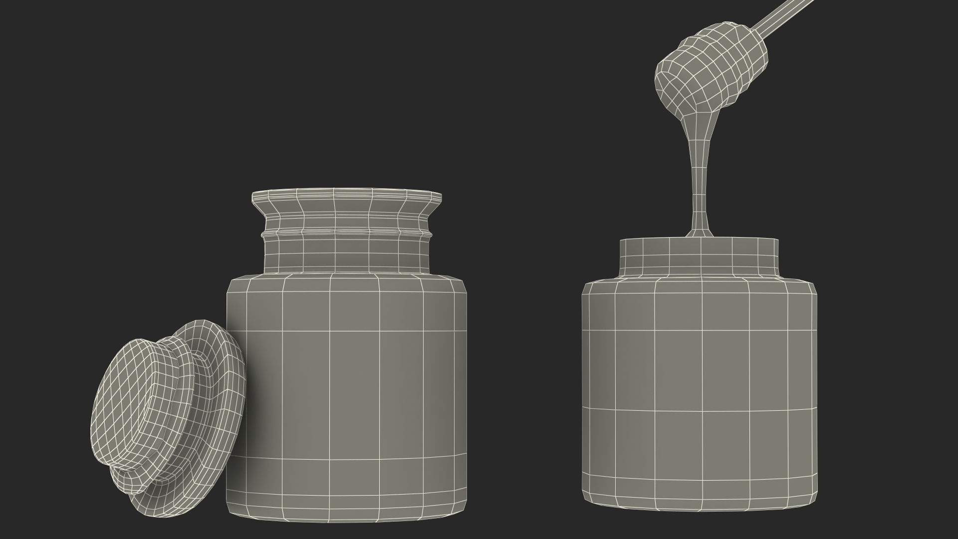 3D Honey Bottle witrh Honey Drizzler model